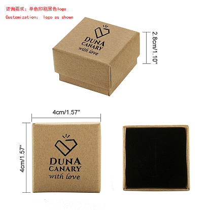 Kraft Paper Box, with Sponge, Square