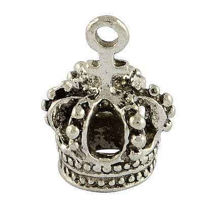 Тибетском стиле сплава короны подвески, без кадмия и без свинца, 15.5x11 мм, отверстие : 2 мм