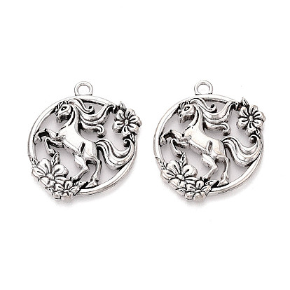 Сплавочные подвески тибетского стиля, подвески в виде лошадей и цветов, без кадмия и без свинца