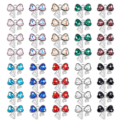 36 шт. 9 цветов, подвески из цинкового сплава со стразами, бантом