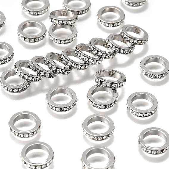 Латунные бусины разделители для поставки стразов, класс А, платиновый цвет, плоско-круглые