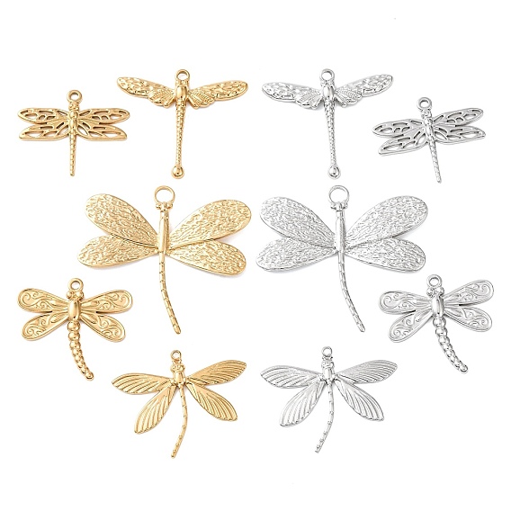 5 шт. 304 подвески из нержавеющей стали, очарование стрекозы