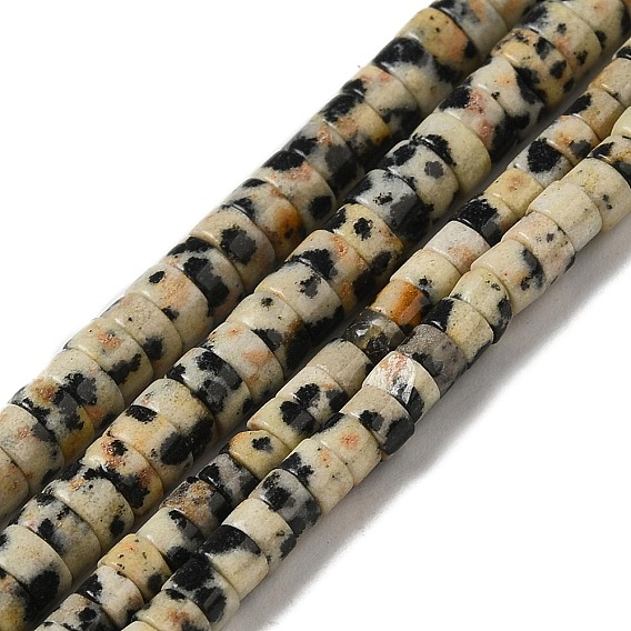 Natural Dalmatian Jasper Beads Strands, Disc, Heishi Beads