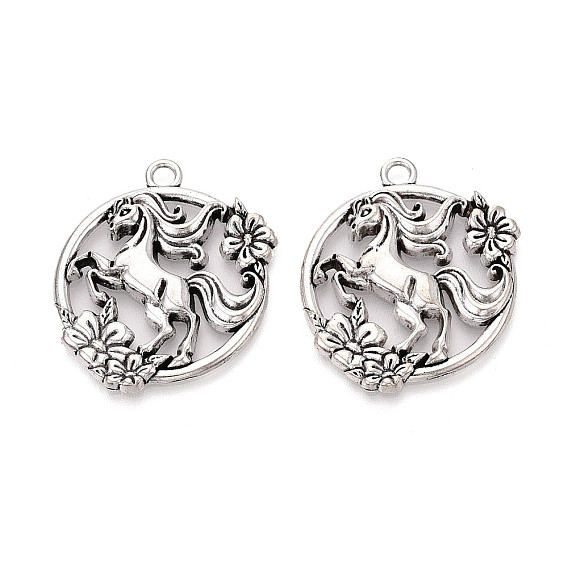 Сплавочные подвески тибетского стиля, подвески в виде лошадей и цветов, без кадмия и без свинца