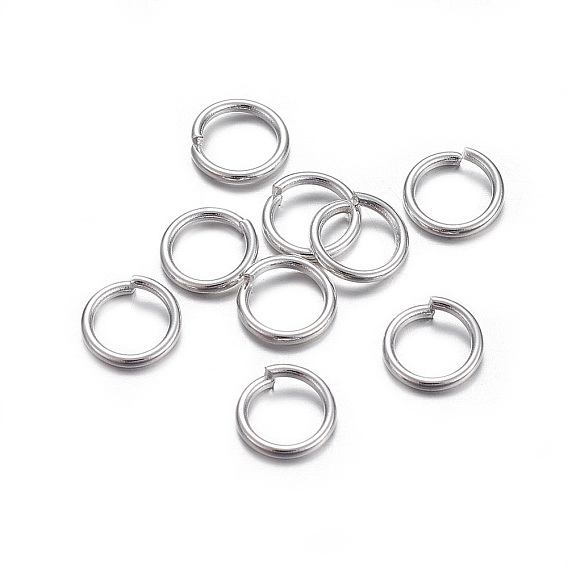 304 Stainless Steel Open Jump Rings, Round