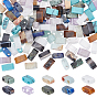 140шт 10 стили смешанные бусины из драгоценных камней, 2-луночное, прямоугольные