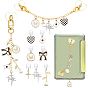 9Ensembles de bouchons anti-poussière en PVC et de supports de téléphone portable en fer, avec pendentifs en alliage et émail, formes mixtes, or