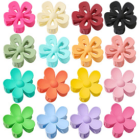 Flower Cutout Hair Claw with Matte Finish - Shark Clip for Women's Updo Hairstyles
