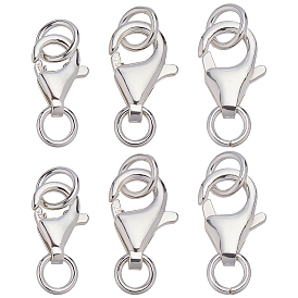 6 шт. 3 стили 925 застежки-лобстеры из стерлингового серебра, с прыжковых колец