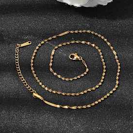 1.8 мм, унисекс 304 ожерелье из нержавеющей стали в виде веревки