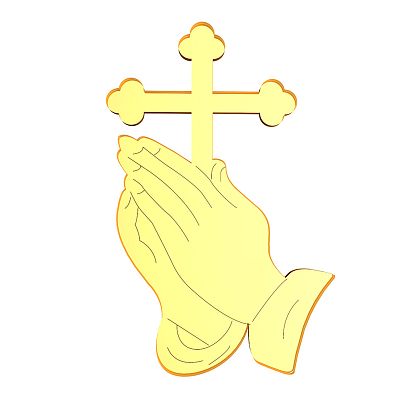 Praying Hands with Cross Acrylic Cake Toppers, Cake Inserted Cards, Cake  Decorations, Religion