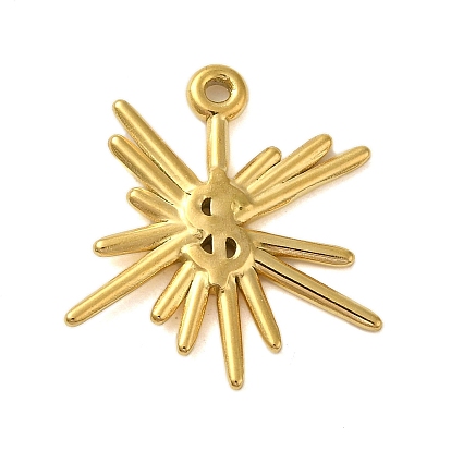 Ion Plating(IP) 304 Stainless Steel Pendants, Dollar Sign Charm