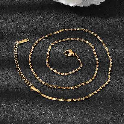 1.8 мм, унисекс 304 ожерелье из нержавеющей стали в виде веревки