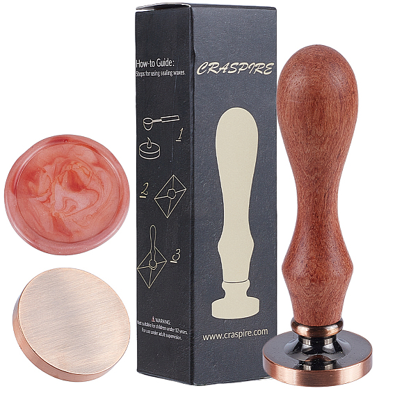 1ПК пустая восковая печать латунная головка штампа, без гравировки логотипа, для сургучной печати, с деревянной ручкой из поликарбоната