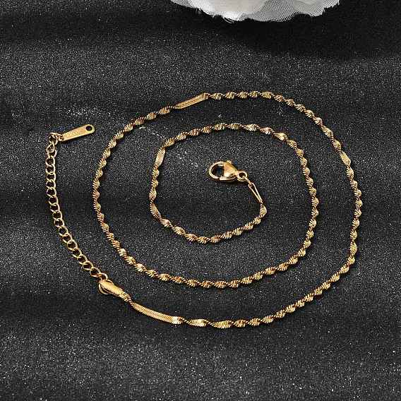 1.8 мм, унисекс 304 ожерелье из нержавеющей стали в виде веревки