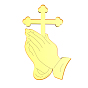 Praying Hands with Cross Acrylic Cake Toppers, Cake Inserted Cards, Cake  Decorations, Religion
