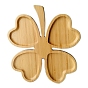 Saint Patrick's Day Clover Shape Bamboo Serving Tray, for Candy, Cake