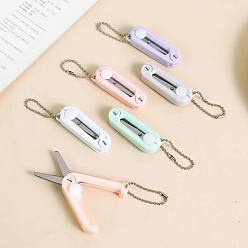 Stainless Steel Safe Portable Travel Scissors, Mini Foldable Multifunction Scissors, with Plastic Handle
