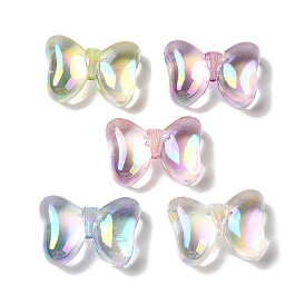 UV Plating Transparent Acrylic Beads, Bowknot