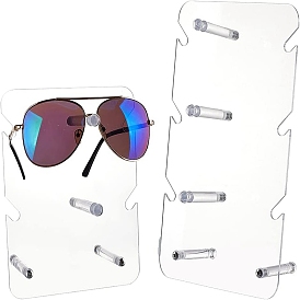 2 наборы 2 стили прозрачные акриловые подставки для солнцезащитных очков, застекленная стойка для очков с железными винтами