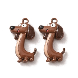 Baking Paint Zinc Alloy Pendants, Dachshund Dog Charms
