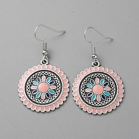 Женские серьги-подвески из эмалевого сплава, цветок