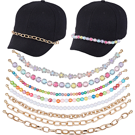8 шт. 8 стили акриловые бусины и алюминиевые тросы цепи бейсбольная кепка