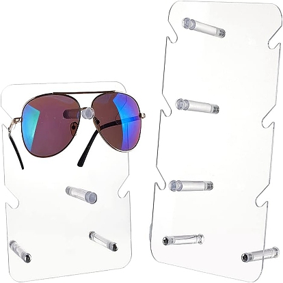 2 наборы 2 стили прозрачные акриловые подставки для солнцезащитных очков, застекленная стойка для очков с железными винтами