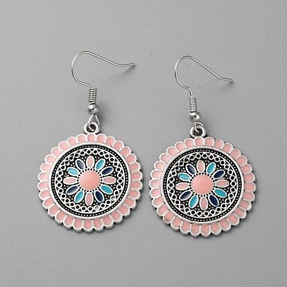 Женские серьги-подвески из эмалевого сплава, цветок