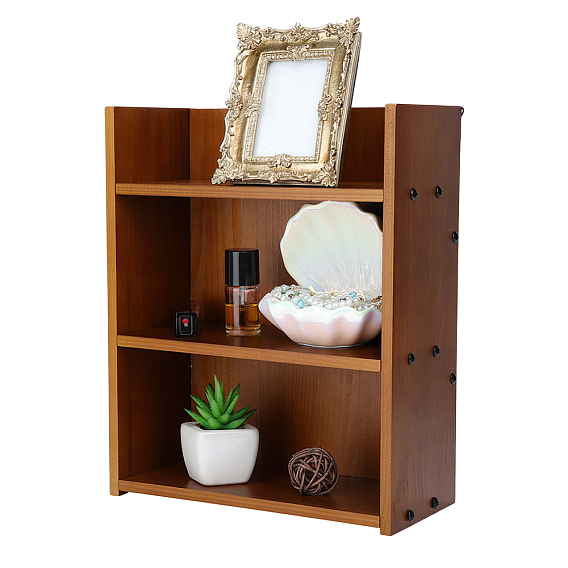 Présentoir mural en bois à plusieurs niveaux pour bijoux, pots de fleurs, cosmétique, rectangle