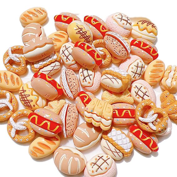 Кабошоны из смолы, искусственный хлеб, разнообразные