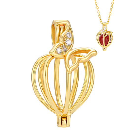 1шт. 925 подвески из стерлингового серебра с микропаве из прозрачных кубических цирконий в форме клетки, Полые подвески в виде клетки для бабочек с клеймом 925