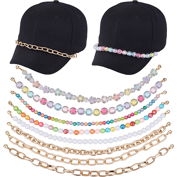 8 шт. 8 стили акриловые бусины и алюминиевые тросы цепи бейсбольная кепка