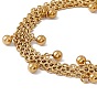 316 Stainless Steel Round Ball Charm Bracelet with Mesh Chains for Women