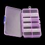 Rectangle Plastic Bead Storage Containers, Adjustable Dividers Box, 10 Compartments, 6.8x12.9x2.2cm