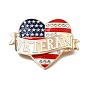Independence Day Alloy Rhinestone Brooches for Backpack Clothes, Veteran Heart