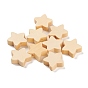 Natural Maple Wood Beads, Star, Undyed