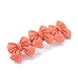 Platinum Plated Iron Hair Barrette, with Bowknot Opaque Resin Cabochons
