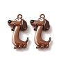 Baking Paint Zinc Alloy Pendants, Dachshund Dog Charms
