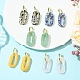 Серьги-кольца с драгоценными камнями для женщин, с латунным обручем, прямоугольные, золотые