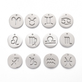 201 Stainless Steel Pendants, Twelve Constellations