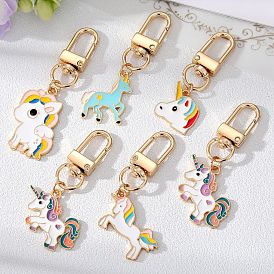 Cute Unicorn Keychain with Dreamy Pony Pendant and Fashionable Sweet Earrings