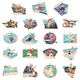 Подвески из спортивного сплава с эмалью, золотые