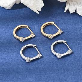 Aretes de aro con pavé de latón y circonitas cúbicas, rondo