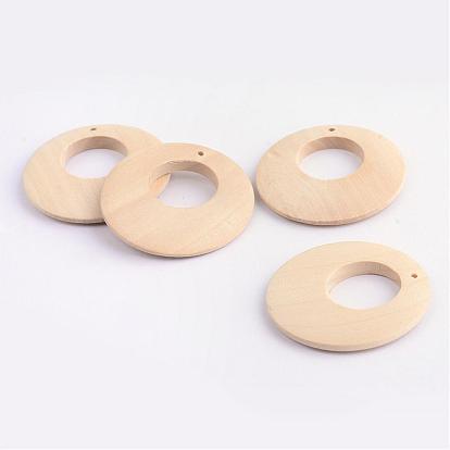 Wood Pendants, Flat Round