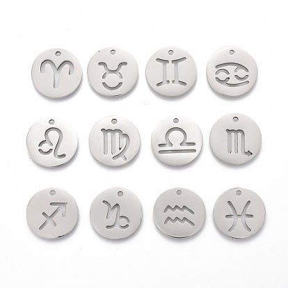 201 Stainless Steel Pendants, Twelve Constellations
