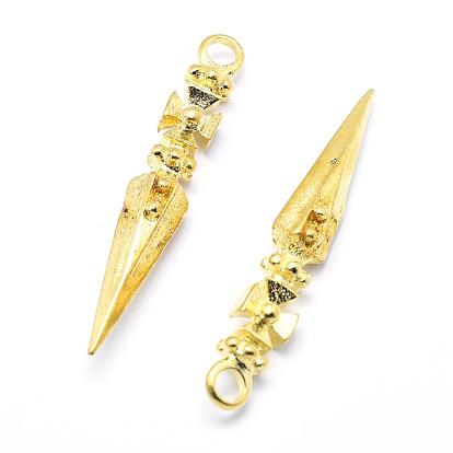 Brass Pendants, Dorje Vajra for Buddha Jewelry, Lead Free & Cadmium Free & Nickel Free, Cone, Cone