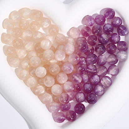 120шт. непрозрачные УФ-реактивные шарики, бусины, меняющие цвет, круглые, с блеском порошок