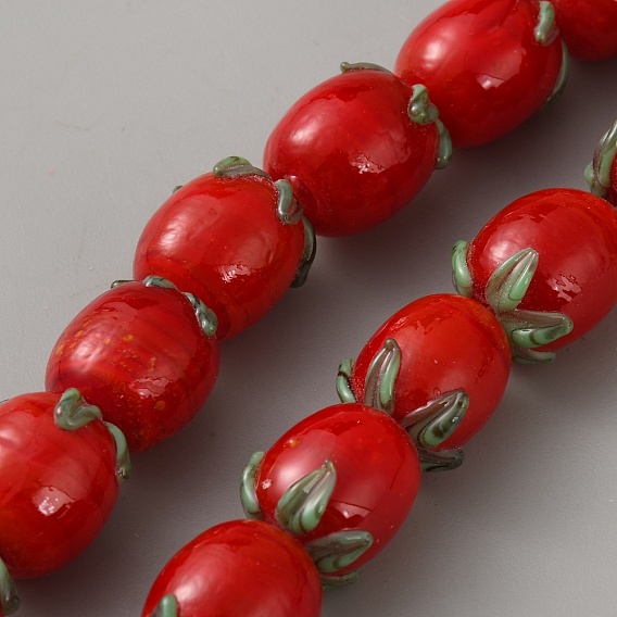 Perles en émail faites à la main, tomate