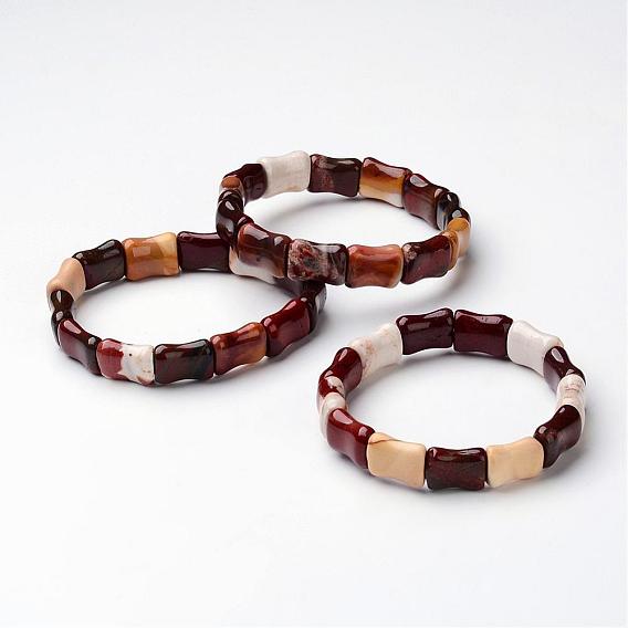 Edelstein-Stretch-Armbänder, Perlen Armbänder, Bambus